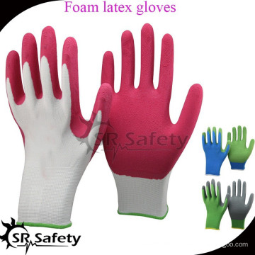 SRSAFETY 13g Nylon Liner Frauen blumigen Handschuh Schaum Latex Handschuh